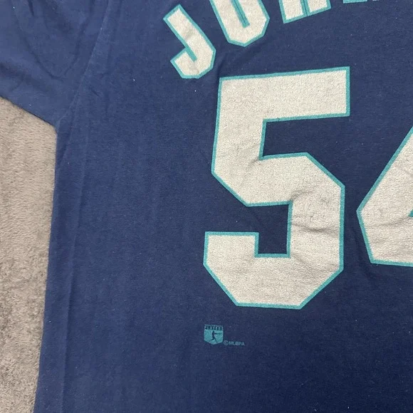 vintage 90 Seattle mariners t-shirt size medium #54 Johnson baseball tee starter - Picture 11 of 12